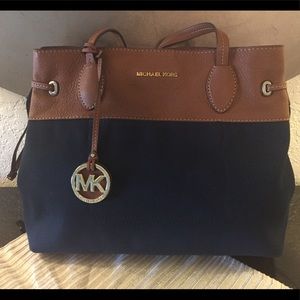 Navy and Tan Michael Kors Purse